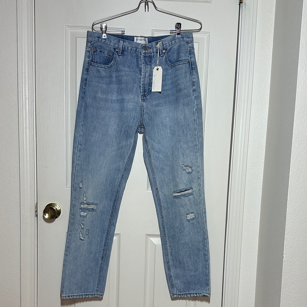 By Together Light Blue Distressed Ankle Jeans